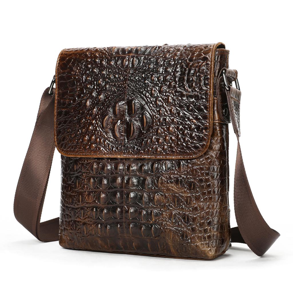 Lässige Tasche aus echtem Leder, Herren Umhänge-Flip-Tasche, Herren Umhängetasche, Hochwertige Herren Tasche, Herren Lässige Umhängetasche