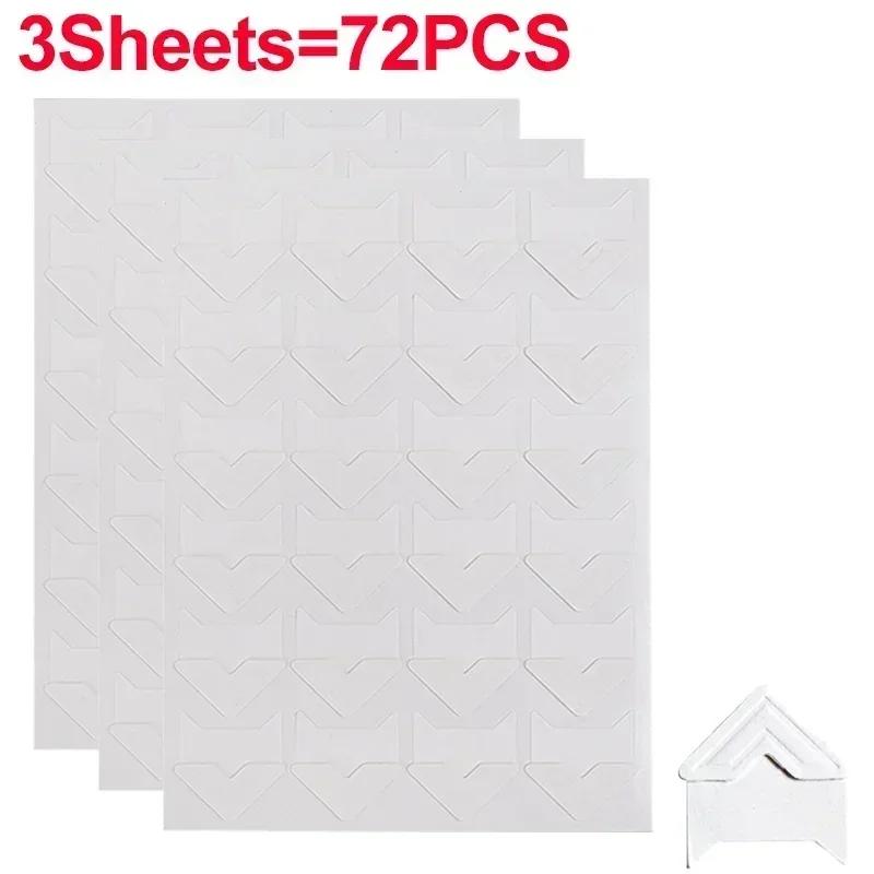 240/24PCS Corner Stickers DIY Vintage Corner Kraft Paper Stickers Scrapbook Self-Adhesive Photo Album Accessories Corner Sticker