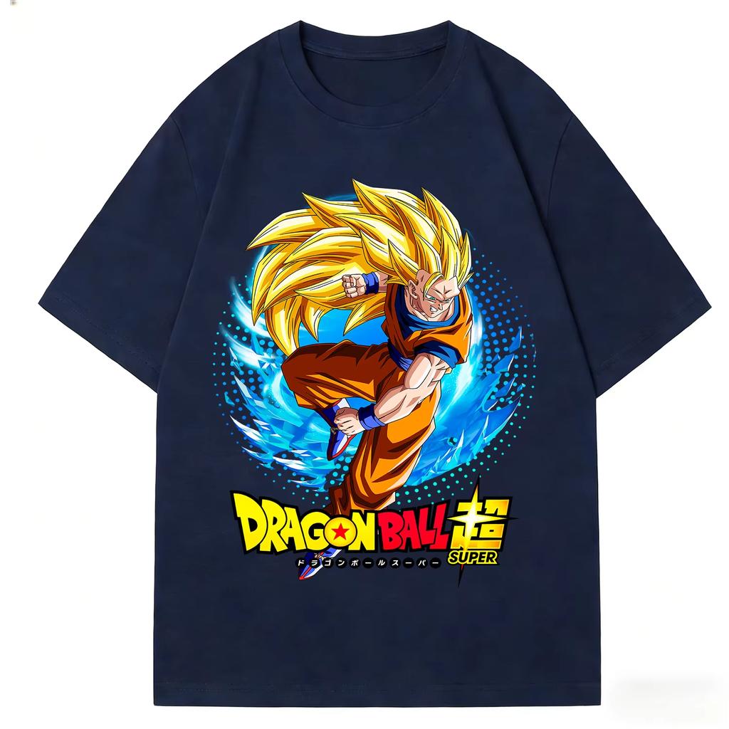Dragon Ball Vintage Super Saiyan Goku Print Top pure Cotton Unisex TShirt Unisex High Quality Casual Streetwear 2026 Summer Tee
