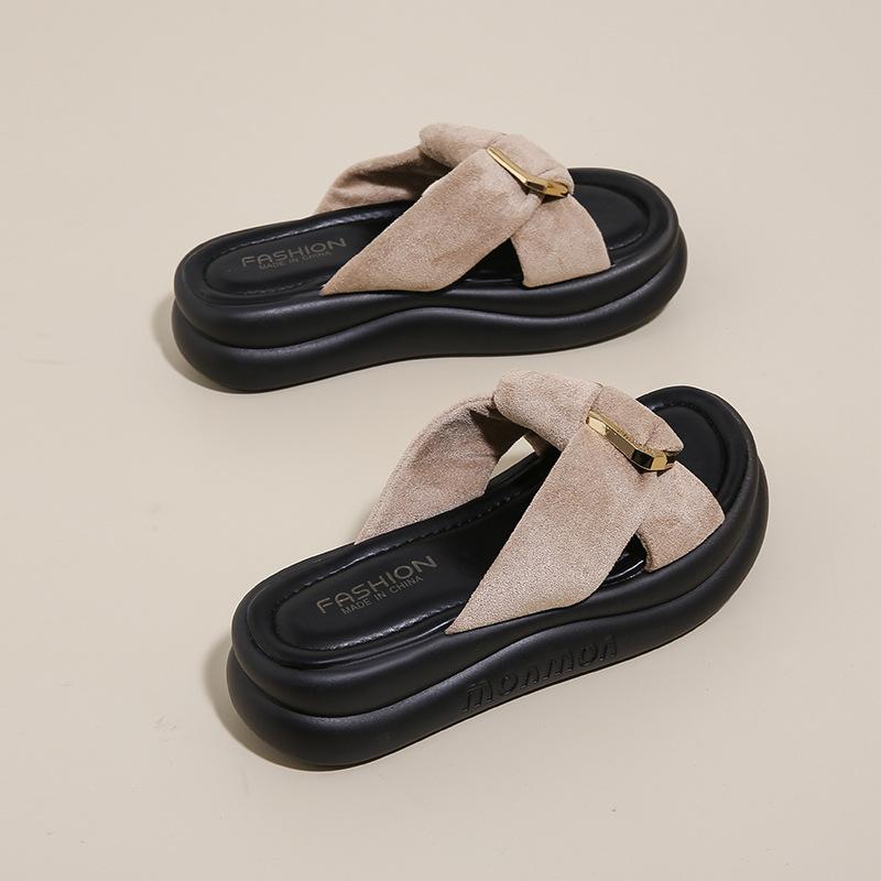 Slippers women s new summer wear fashion sandals with skirts to work soft bottom not tired feet 40 хаки