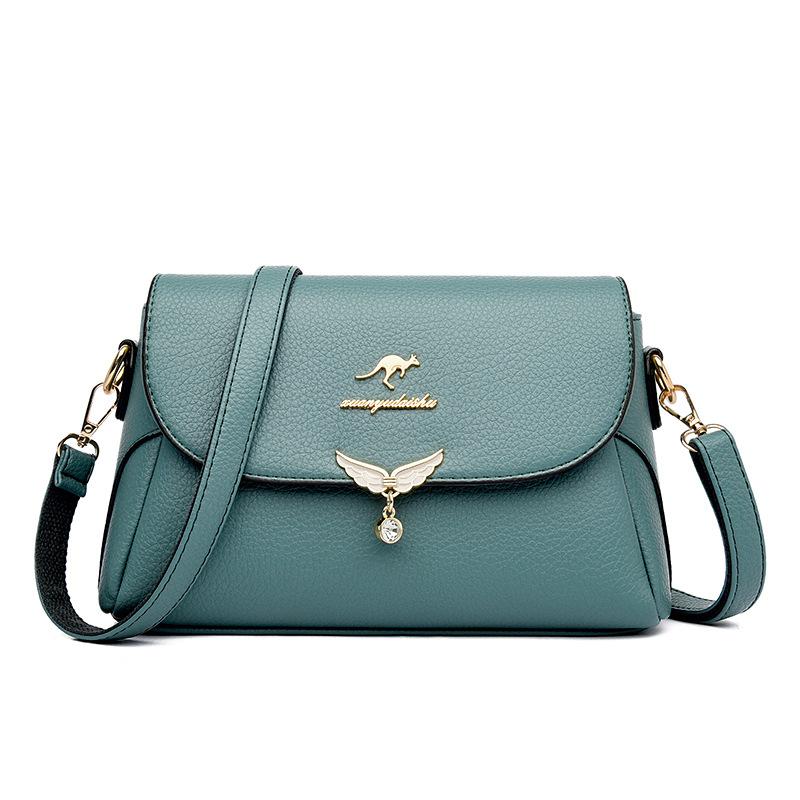 

New fashionable multi-layer shoulder messenger bag urban simple women s small square bag large capacity medium mother bag one size fits all зелёный