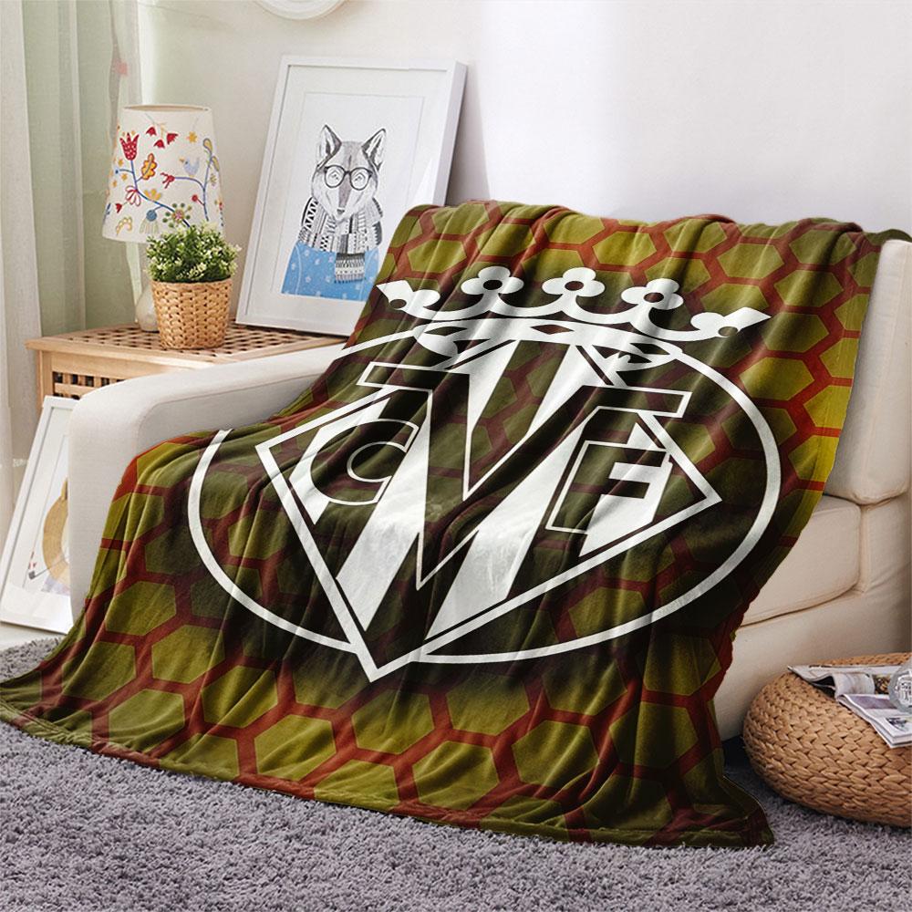 Villarreal CF logo FlAannel Blanket, High quality Comfortable for All Seasons, Home Decor, Warmth and Comfort