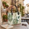 Boho Plant Print Tote Bag Casual Large Capacity Daily Shoulder Handbag