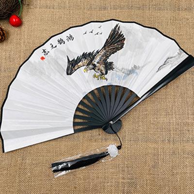 Folding Hand Held Fan Chinese Vintage Style Plastic Fan Double Sided Hanfu Accessories for Weddings Dancing Parties