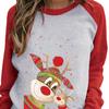 Chemisier femme noël cerf couleur bloc automne dessin animé cerf manches longues