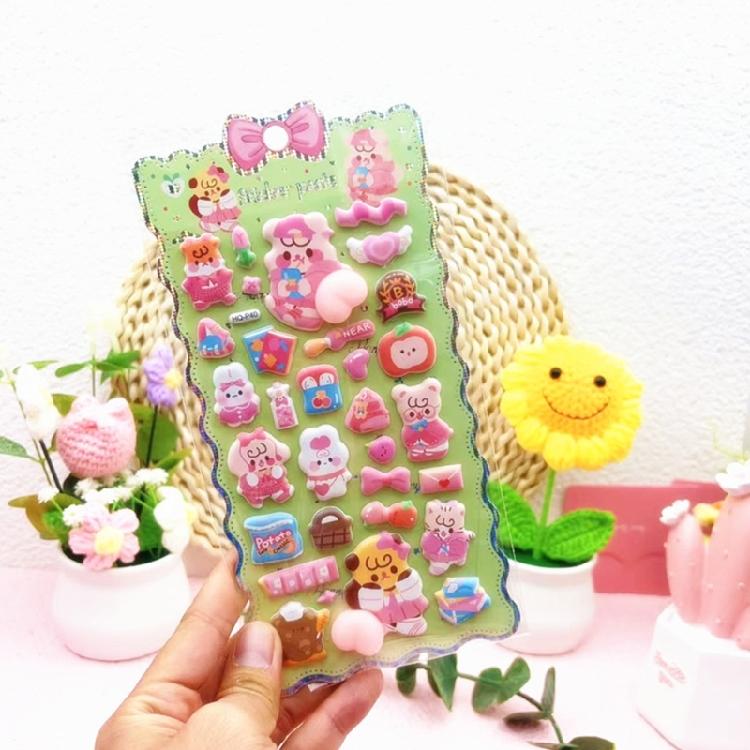 Reusing Tiny Sticker for Phone Case Notebook Handcraft Cute Puffier Sticker for Kids, 3D Design Sticker for Boys Girls