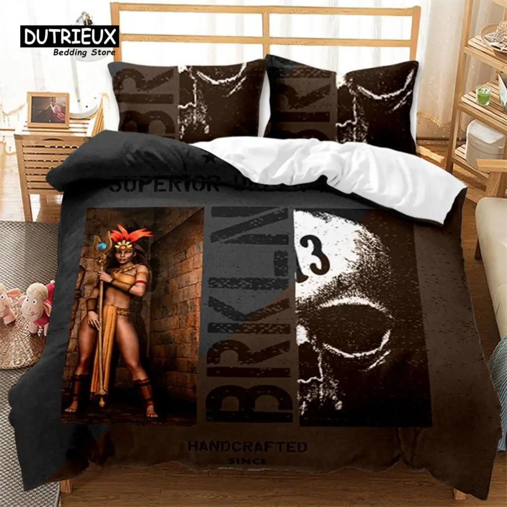 Dark Skull Duvet Cover Microfiber Gothic Skeleton Bedding Set Horror Theme Comforter Cover Queen For Teen Adults Bedroom Decor