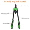 Proster Hand Riveter Compatible with Includes 150 Rivet Nuts Set, Two-Handed, M3, M4, M5, M6, M8, M10, etc., (Green)