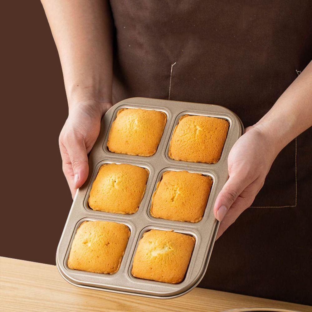 Carbon Steel Brownie Cake Pan Non-stick Bread Mold Muffin Cake Baking Tray  Hamburger