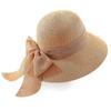 Lady New Bowknot Straw Hat Adult Summer Sunscreen Leisure Cap Wide Brim Students Fresh Raffia Shading Sun Cap Foldable