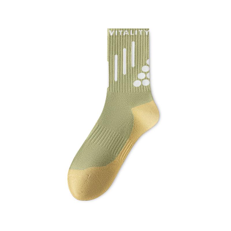 Women's Mid-Calf Cotton Socks - Sweat-Absorbent, Breathable, Casual Sports & Running Socks for Spring/Autumn