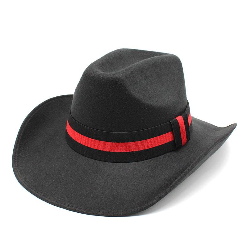 

Women S Elastic Webbing Woolen Top Hat Men S British Retro Outdoor Sunshade Woolen Big-Brimmed Jazz Hat M（56-58cm） чорний