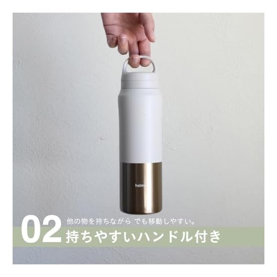 CB JAPAN Water Bottle, Direct Drink, with Filter, 450ml [Color: Ivory], Vacuum Insulated Double-Wall