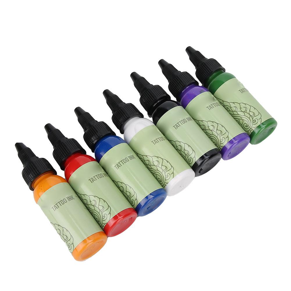 7pcs Professional Tattoo Ink Set Long Lasting Fast Coloring Tattoo Pigment (207.2ml)