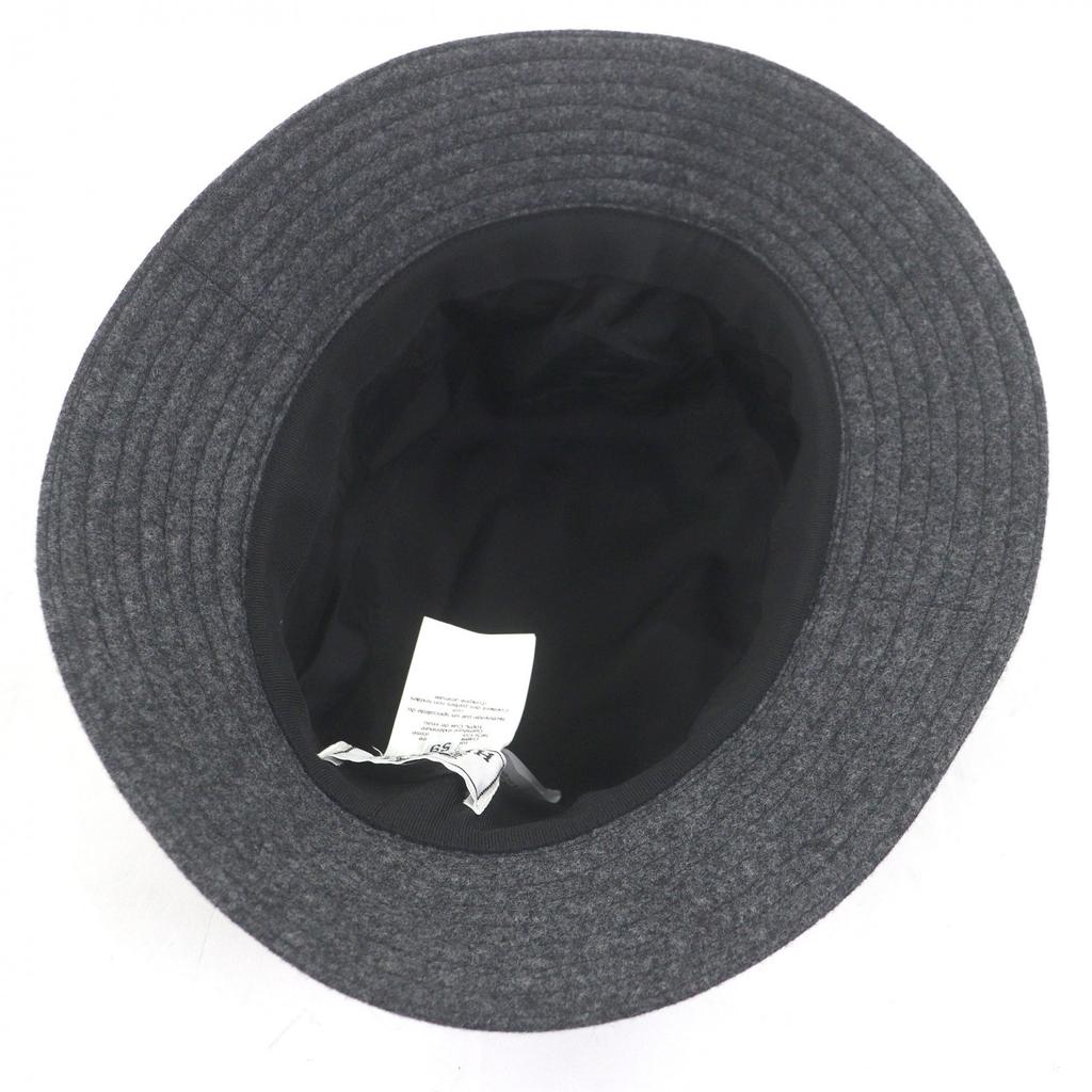 Great HERMES hat BOBFILIPE Serie Button Leather Pocket Bucket gray hair mens Used