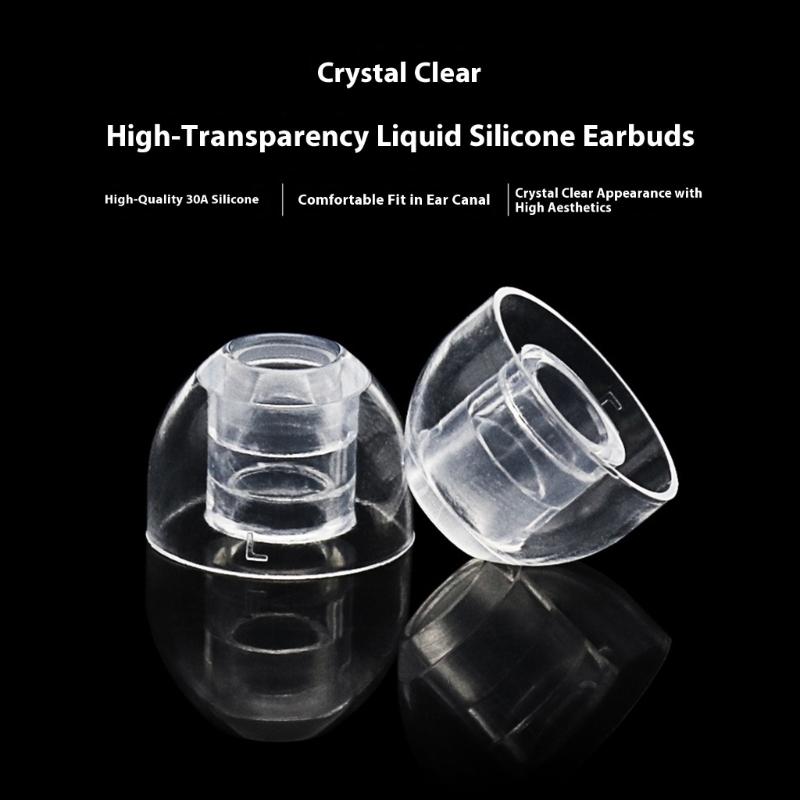 High Transparency Liquid Silicone Earbud Tips Soft Flexible Noise Isolating Design 3 Size Included Secure