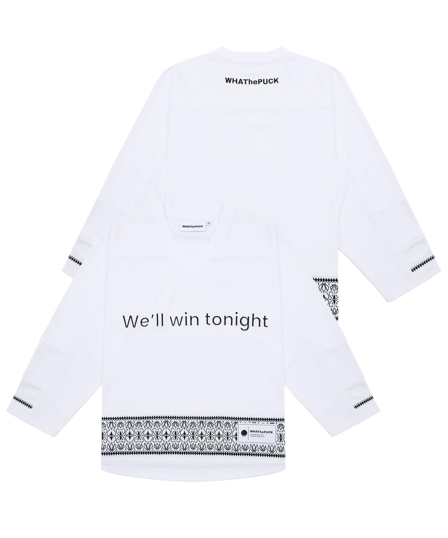 What The Fuck White Pattern Hockey Jersey Xl