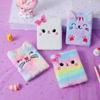 Cartoon Plush Spiral Notebook with Sewing Binding 50 Sheets 80GSM Paper Cute Girl Embroidery Custom Logo Student Gift Diary