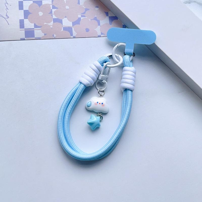 

1 шт. Пакунок для камери Ремінець Модний хмарний ремінець для мобільного телефону Брелок Ручний мотузковий браслет для телефону Підвіска для чохлів телефону синій