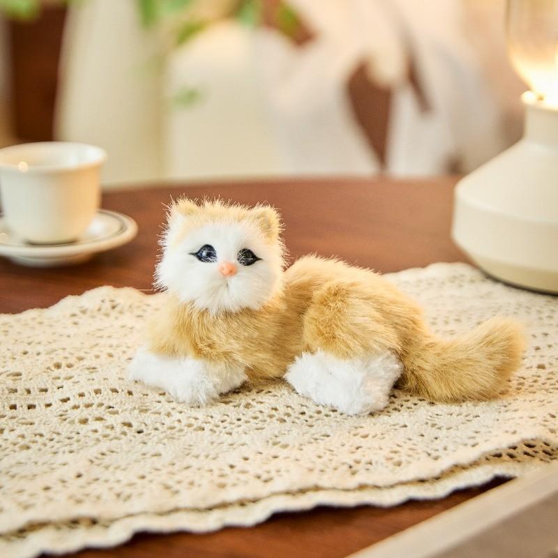 Realistisch Kat Pluche Speelgoed Beeldje Verzamelaar Dier Model Voor Huisdecoratie En Cadeau