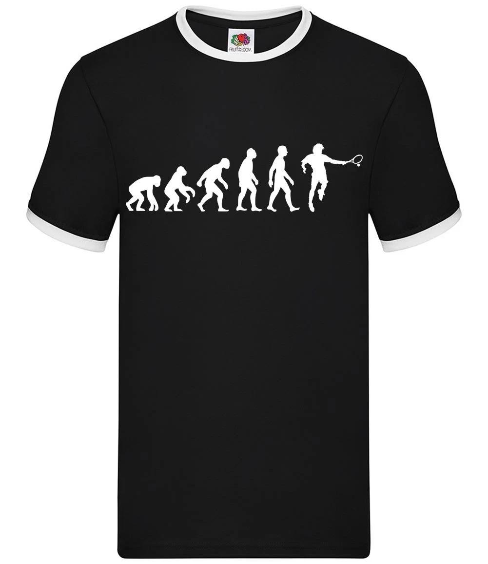 Evolution of Man Tennis - Mens Ringer - Player Fan Love Hobby M