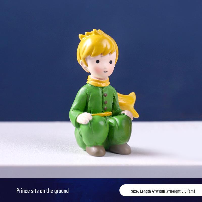 Prince Cute Handmade Fox Mengli Doll Resin Ornament - Birthday Cake or Desktop Decoration