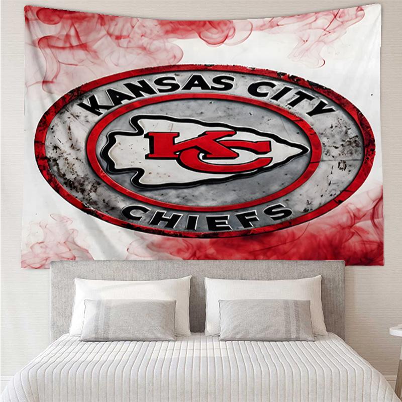 1PC City Chiefs Emblem Printed Tapestry Room Decoration Wall Hanging for Living Room Bedroom, Dormitory, Birthday and Christmas Gifts