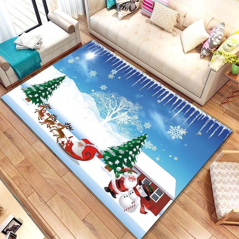 Covor de zonă din poliester imprimat HD de Crăciun Covor de yoga Covor pentru living Sufragerie Dormitor Dormitor Home Decor Alfombra Dropshipping