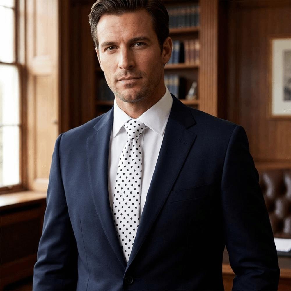 Modern Polka Dot Formal Necktie 8CM Width Business Necktie Groom Men Tie Party
