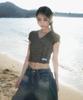 ROSEFRANTZ Rose Lace Slim T-Shirt [Khaki]