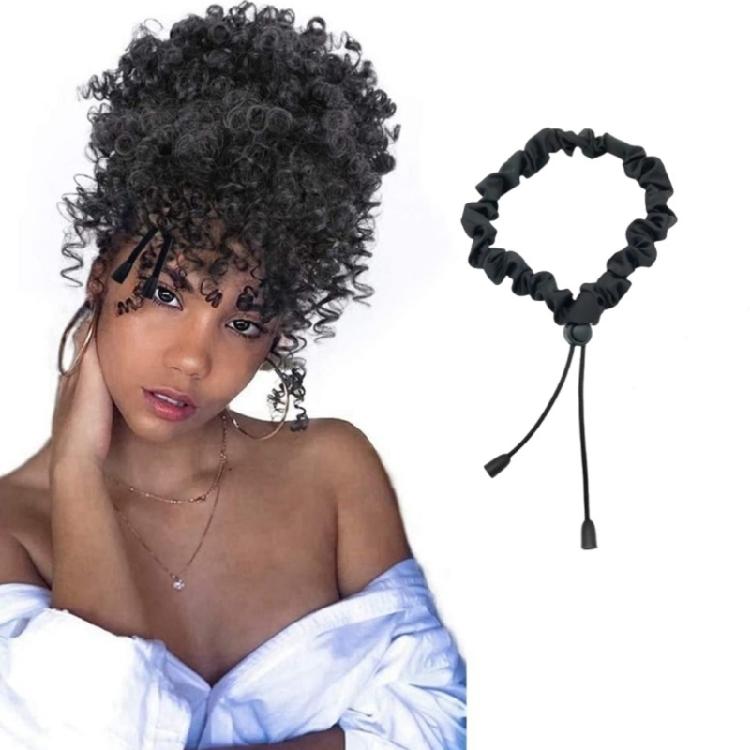 Adjustable Hair Ties for Black Women Comfortable Hair Bands Afro Puff Invisible Ponytail Holder Drawstring Scrunchies