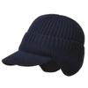 European And American Men Winter Warm Ear Protection Knitted Hat Outdoor Riding Fleece Hat