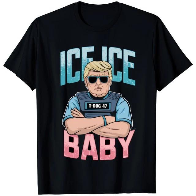 Ice Ice Baby Trump Political Parody Graphic TShirt S