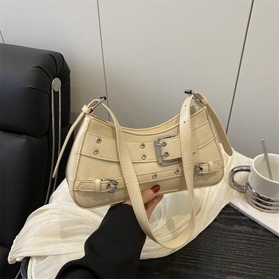 Retro Niche Personalized Locomotive Bag Spice Girl Armpit Bag Women's Spring New Shoulder Baguette Bag Messenger Bag