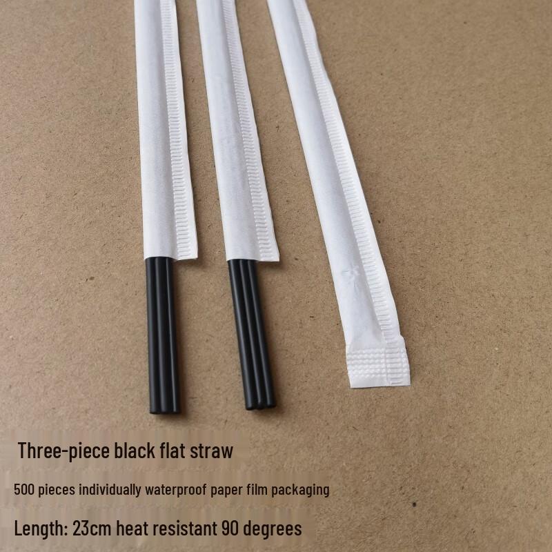 Individually Wrapped Black Plastic Straws