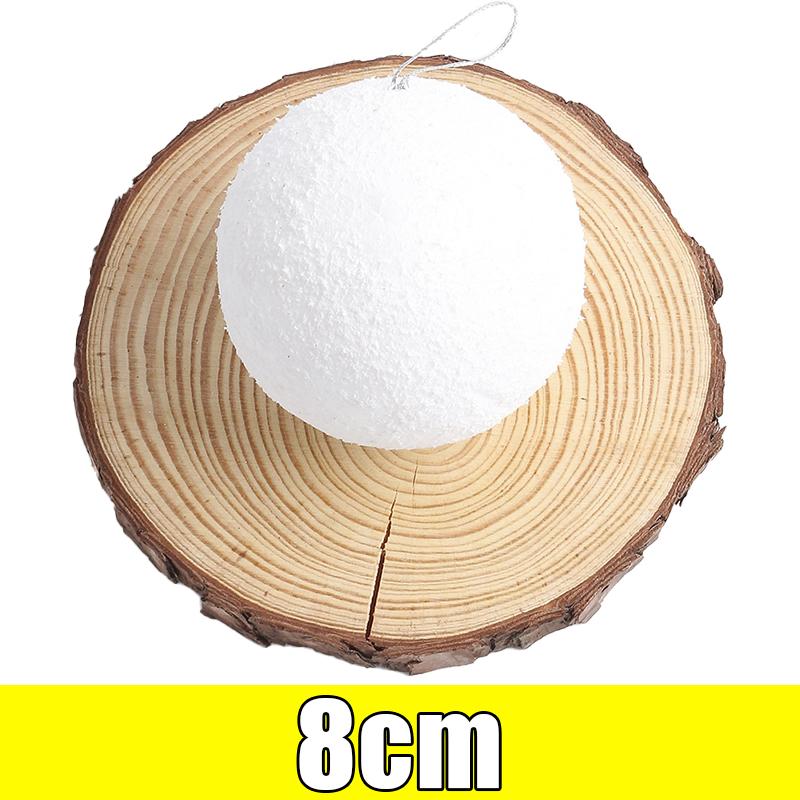 

Белые пенопластовые рождественские шары, украшения для елки, круглые снежки, подвесные рождественские шары для новогодней вечеринки, украшение для дома 12PCS- (2packs)