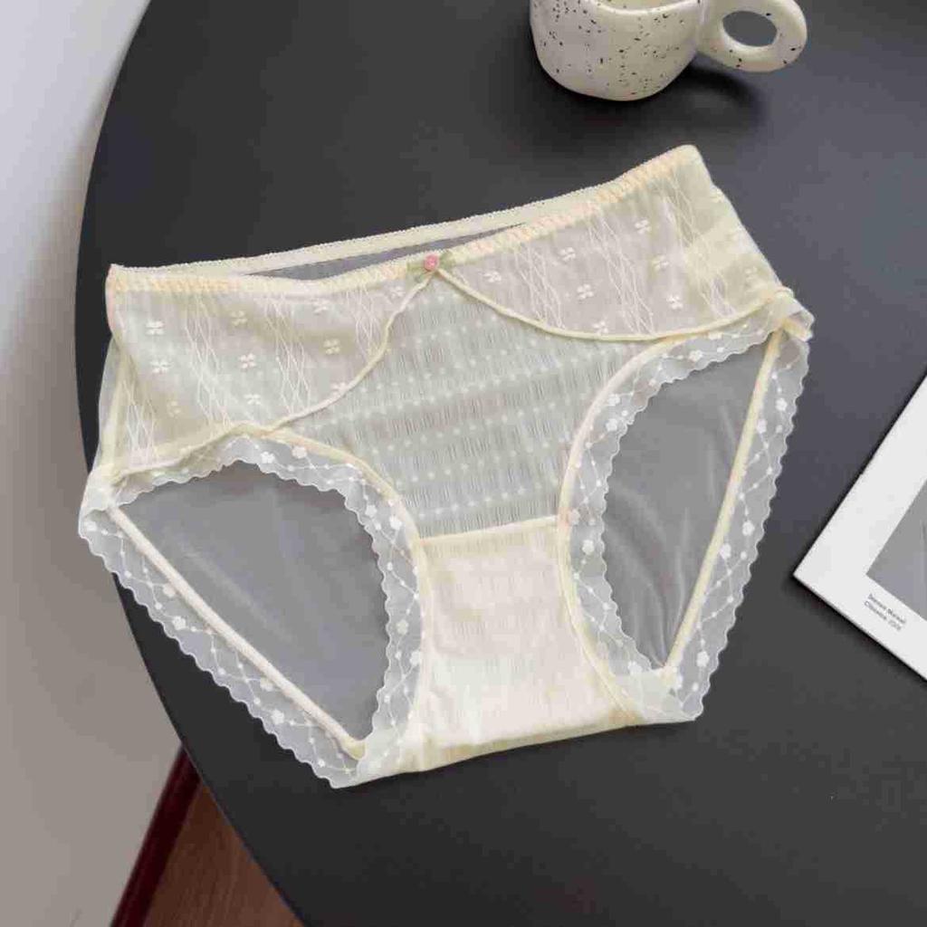 Wave Point Pleated Breathable Panties Pure Desire Style Lace Bow Sexy Women’s Panties