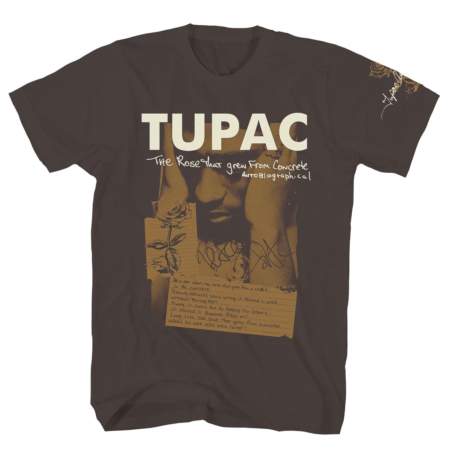 Men s Tupac Poetry On Dark Chocolate T-Shirt Mens Womens Tees Top X Dark Chocolate S