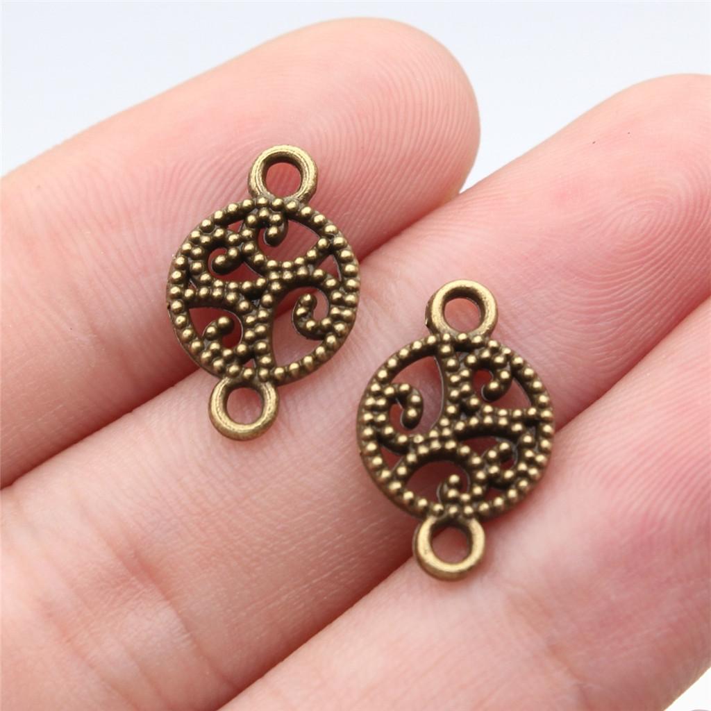 Connettori Fiore a Lavoro Aperto Gancio per Ciondolo Colore Bronzo Antico Creazione Gioielli Accessori Fatti a Mano Connettori per Ciondoli