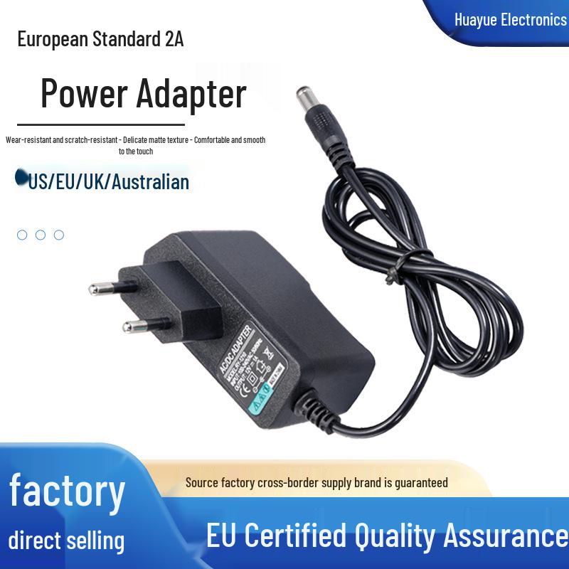 European Standard Multi-Voltage Power Adapter 12V2A, 5V2A, 12V1A, 15V2A, 24V1A, with options for 5V, 6V, 9V, 12V, 24V.