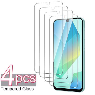 4 adet HD Şeffaf Temperli Cam Ekran Koruyucu Samsung Galaxy A06 A16 A26 A36 A56 A05 A05S A15 A25 A35 A55 A14 A24 A34 A54 A04 Kapak Koruyucu