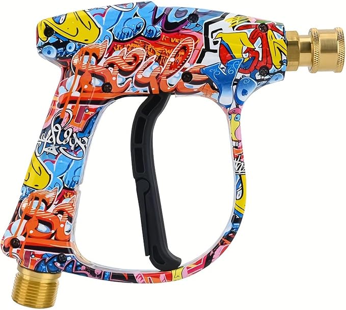 BEAR FORCE Pressure Washer Spray Gun Power Washer Short Gun with M22 Inlet-14mm & Foam Cannon Foam Gun with 5 Nozzles Tips #035