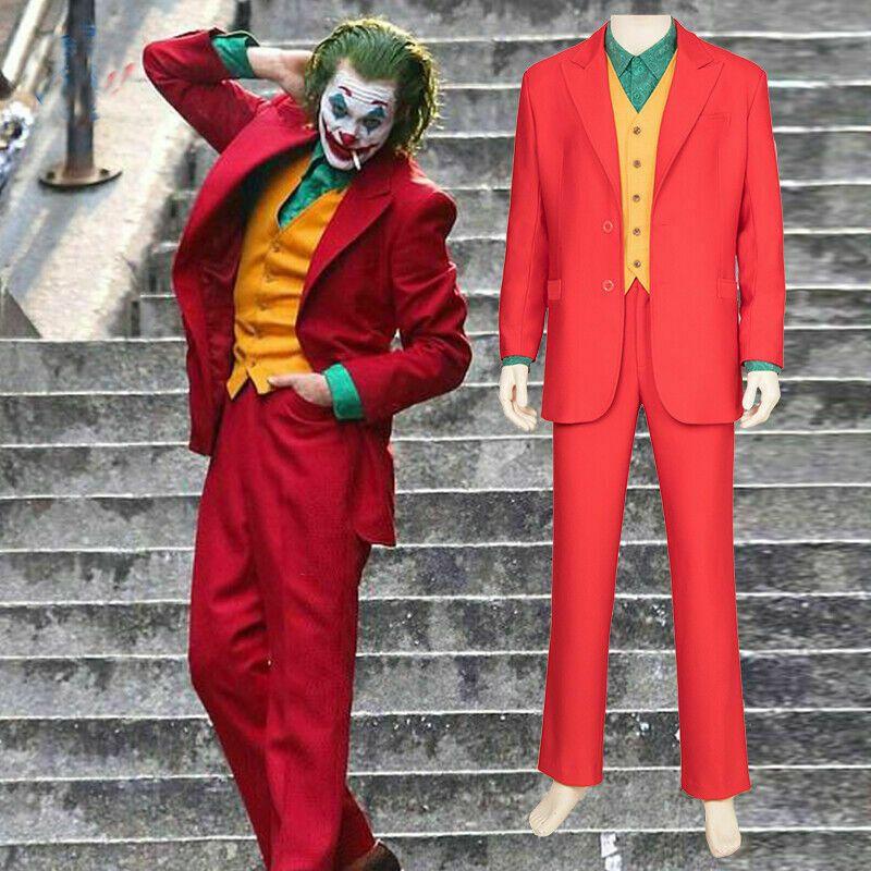 Neuer Joker Herren Film Arthur Fleck 4-teiliges Anzug-Set Clown Halloween Kostüm Cosplay