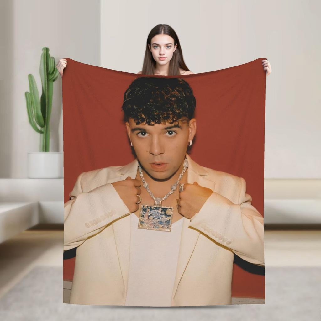 Super Soft Blanket Decorative Rapper Quevedo Music Throw Blanket Flannel Bedspread For Bedroom Funny Sofa Bed Cover