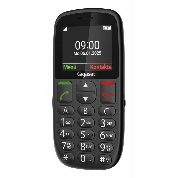 Gigaset GL395 Mobiltelefon SOS-knapp, beskyttet mot vannsprut, beskyttet mot støv svart