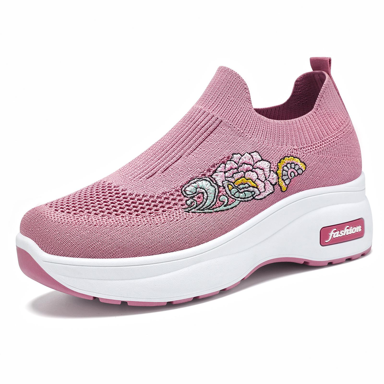 

Women Shoes Spring Muffin Bottom Casual Shoes Women Height Increasing Shoes Breathable Sock Shoes Women Shoes Comfortable Lightweight Sneakers 36