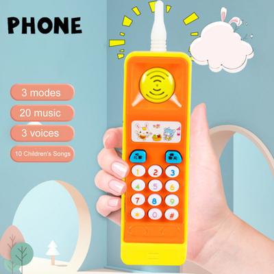 Zabawka telefon komórkowy z 5 piosenkami, przenośna, kreskówkowa, kolorowa, zaokrąglone krawędzie, ćwiczy reaktywność, delikatny dźwięk, model telefonu komórkowego dla malucha ze światłem, zabawka muzyczna