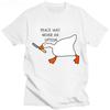 Untitled Goose Games Peace Was Never An Option T-Shirt Baumwolle Kurzarm Sommer Lustige Freizeitshirts Grafik Kleidung Tees Tops