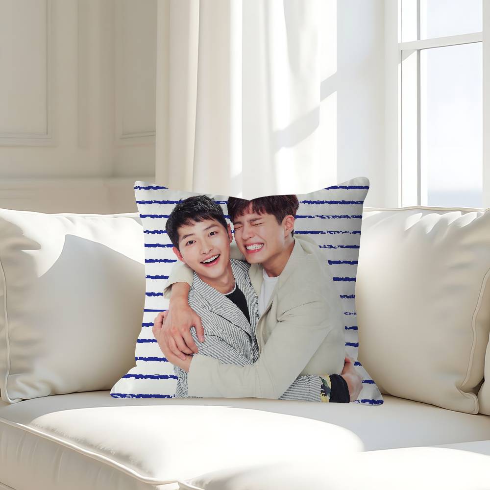 

J-Joong-ki Song Pillow Case Removable Washable Cushion Cover – All-Season Soft Linen 16x16Inch