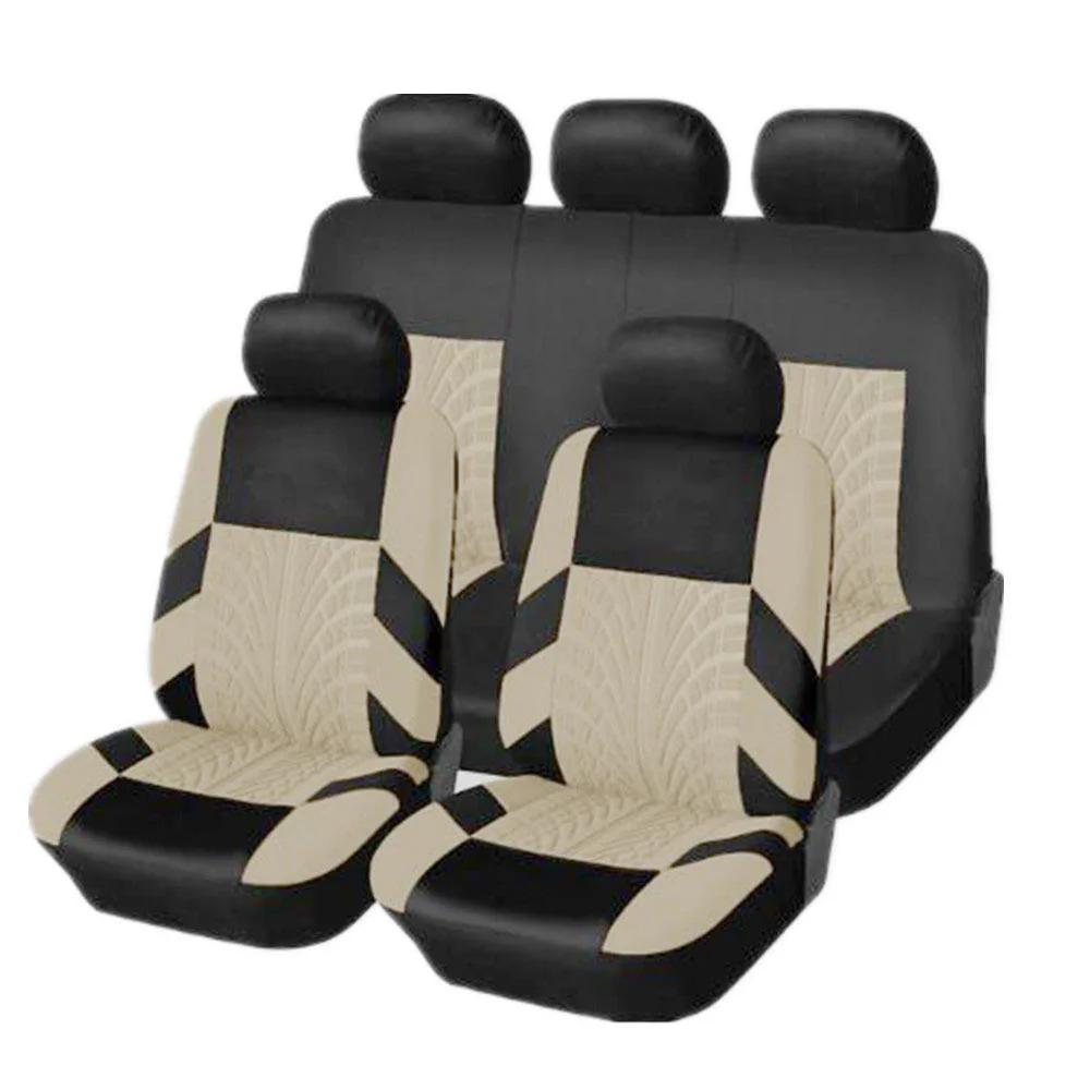 Embroidery Car Seat Cover Set Fit for Dacia Duster Sandero Renault Clio Fiat Panda Lancia Ypsilon Universal Car Seat Protection